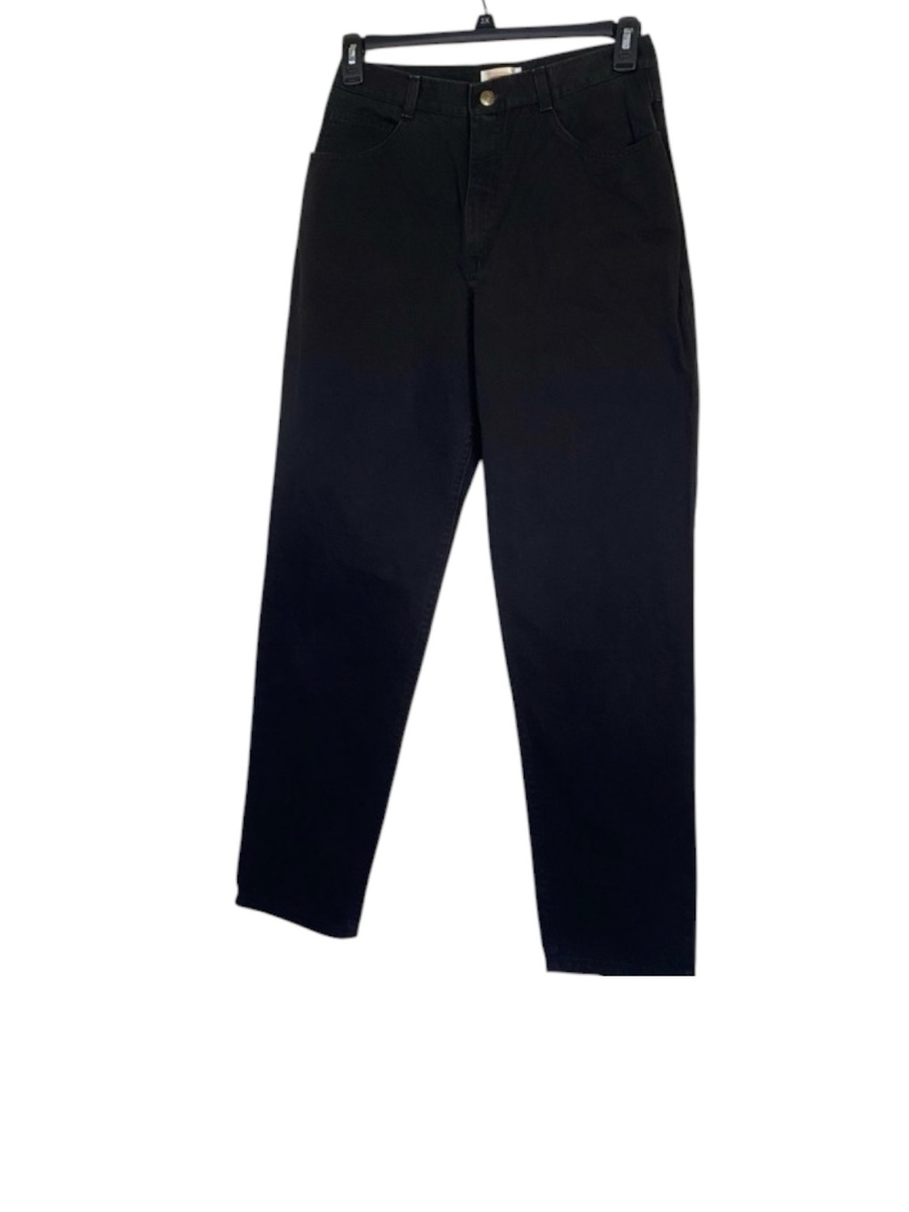 Talbots Jeans Women's 12P Black Denim Baggy Straight Leg Curvy Dark Wash Crisp